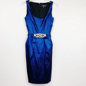 Betsey & Adam Blue Rhinestone Dress 6 C14